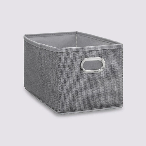 5five simply smart látková úložná krabice do regálu 15x31 cm s úchytkou šedá