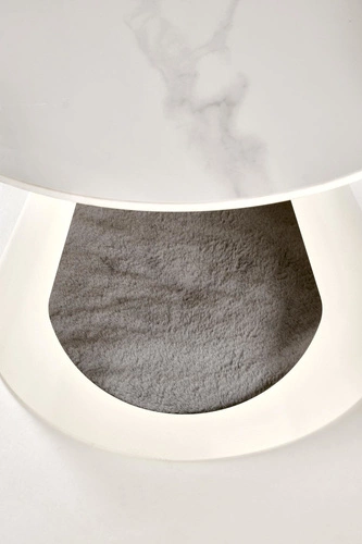 Sada 2 kulatých konferenčních stolků Mae bílý mramor moderní do obýváku s pelíškem