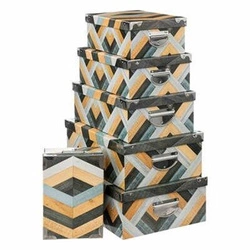 Sada 6 moderních dekoračních krabic Marquetry multicolor na uspořádání pracovního stolu