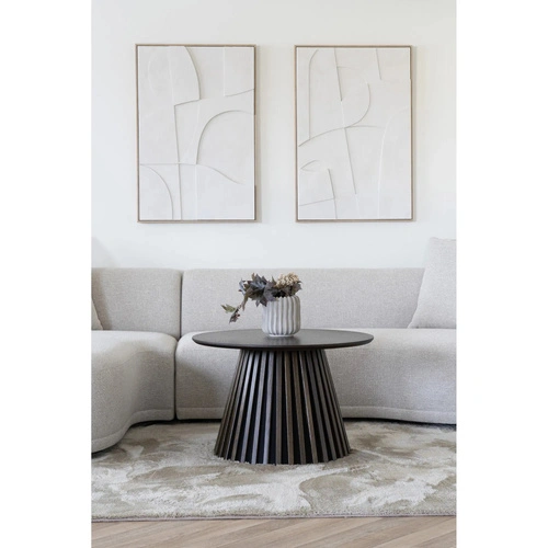 Keramický květináč Lamell šedý kulatý do obýváku moderní House Nordic