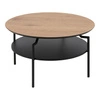 Konferenční stolek kulatý Goldington 80 cm moderní s policí do obýváku přírodní/černý Actona