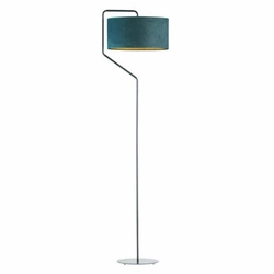 Stojací lampa do obýváku TESALLIA Lysne zelená sametové stínidlo glamour moderní 156 cm