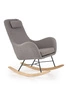 Moderní šedé čalouněné houpací křeslo Tolip do obýváku na relaxaci