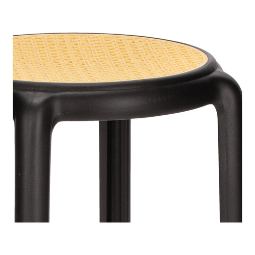 Černá stolička Zula Intesi do kuchyně a na balkon, boho styl, plastová, snadno čistitelná, stohovatelná