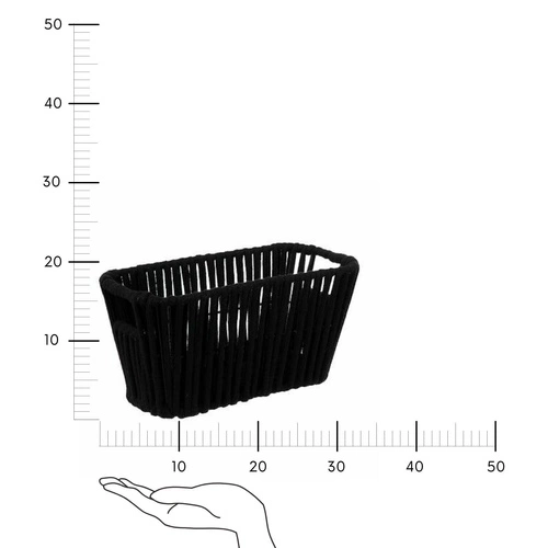 Černý moderní pletený úložný koš Manille 15x15 cm do ložnice 5five