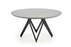 Jídelní kulatý stůl Misto 140 cm šedý mramor moderní na černých nohách Intesi
