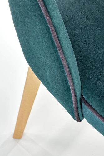 Čalouněná sametová židle Blanche zelená do jídelny skandinávská s područkami