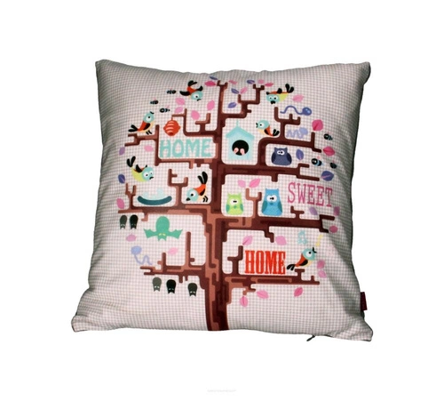 Sametový dekorační polštář Sweet Home antialergický do obýváku a ložnice 40x40 cm