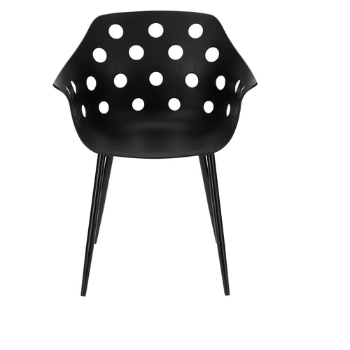 Jídelní židle Sajt Intesi černá moderní s područkami z plastu a kovu