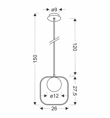Závěsné svítidlo koule Tula moderní zlaté do obýváku a jídelny Ledea 140 cm