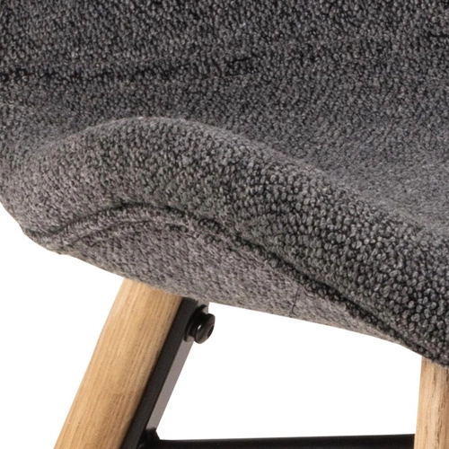 Čalouněná jídelní židle Batilda Actona antracitová skandinávská s dubovými nohami