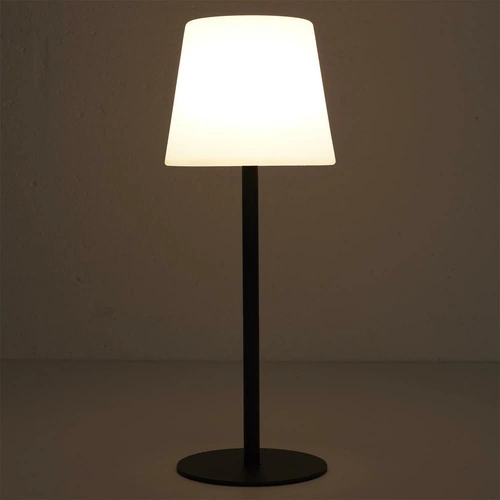 Moderní LED stolní lampa Intesi černá s USB a nastavitelnou intenzitou do obýváku a ložnice