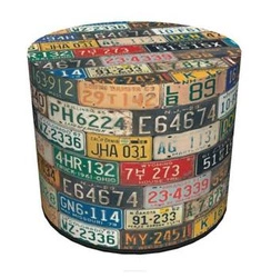 Okrúhlý taburet Plate Intesi multicolor moderní čalouněný do obýváku nebo ložnice 40 cm