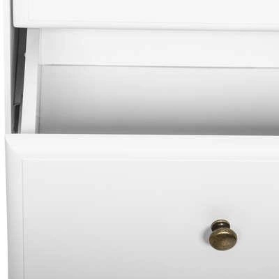 Bílý noční stolek se zásuvkou 45 cm skandinávský styl Solen Atmosphera do ložnice