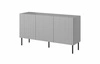 Komoda Harbin 150 cm šedá s drážkovanými dvířky moderní na nožkách do obýváku Intesi