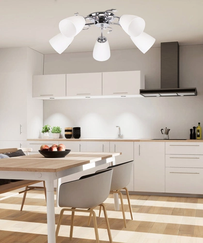 Stropní lustr Ursella bílý 5-ramenný klasický do obýváku, ložnice, kuchyně a jídelny