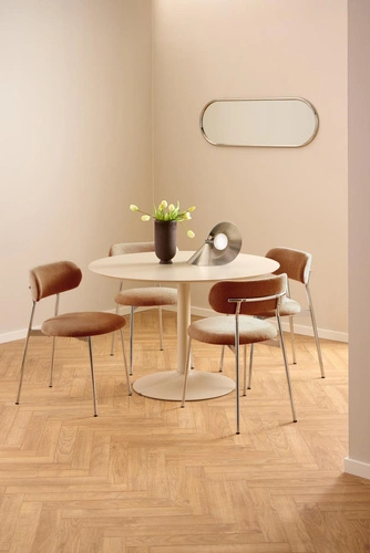 Židle Lyric Actona čalouněná terakota chrom moderní do jídelny