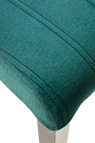 Čalouněná jídelní židle Arizona Intesi zelená, prošívaná, s dřevěnými nohami do jídelny a obýváku