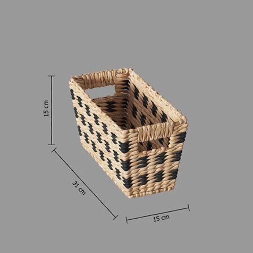 Kovový úložný koš boho Terre Inconnue přírodní obdélníkový 15x31x15 cm