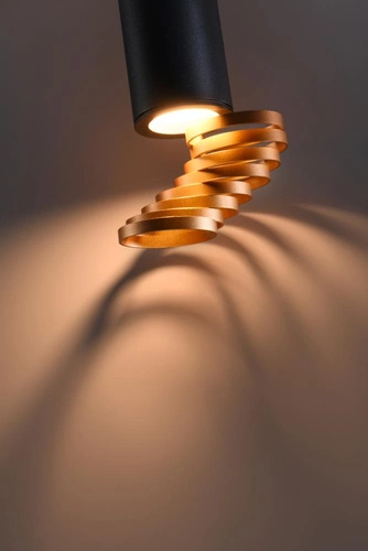 Moderní stropní svítidlo Tuba CANDELLUX zlatá a černá do obýváku nebo kuchyně 20 cm