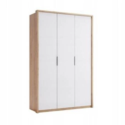 Šatní skříň Tissa 140 cm moderní s policemi a tyčí do ložnice dub craft bílý lesk