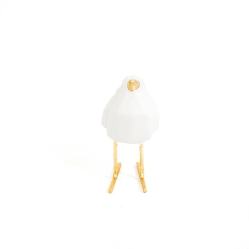 Dekorační figurka Love Bird glamour bílá do obýváku nebo na komodu HV decor 9 cm
