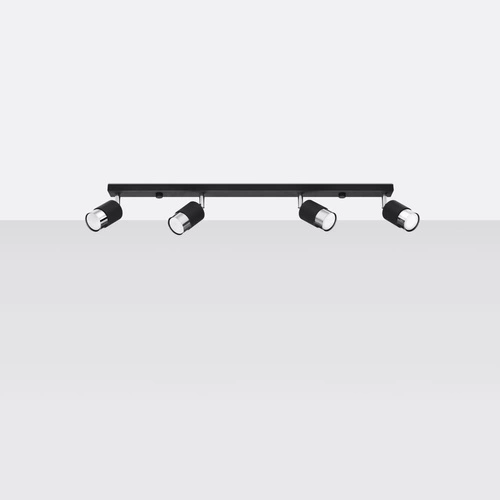 Stropní svítidlo NERO 4 černý chrom moderní loft do kuchyně a obýváku Sollux