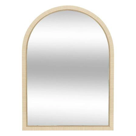 Dekorativní půlkruhové zrcadlo Thea 55x75 cm béžové do obýváku a předsíně Atmosphera