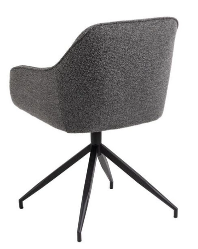 Otočná čalouněná židle Brooke do jídelny a obýváku, antracitová, moderní s područkami