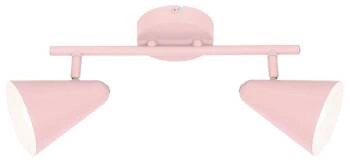 Stropní svítidlo Amor nastavitelná růžová kovová do obýváku a ložnice 2bodová