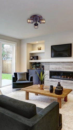 Moderní stropní svítidlo Canabera skleněné černé jantarové do obýváku a jídelny 35 cm