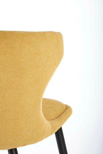 Čalouněná jídelní židle Odile Intesi hořčicová moderní na černých nohách