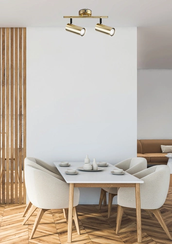 Stropní lampa Colly mosaz moderní s otočným stínidlem do obýváku a kuchyně