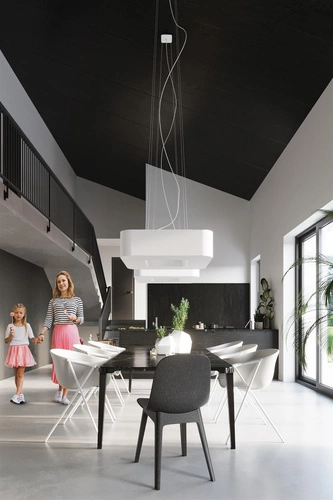 Moderní lustr URANO 60 bílý stropní svítidlo do obýváku a jídelny 8 ramen