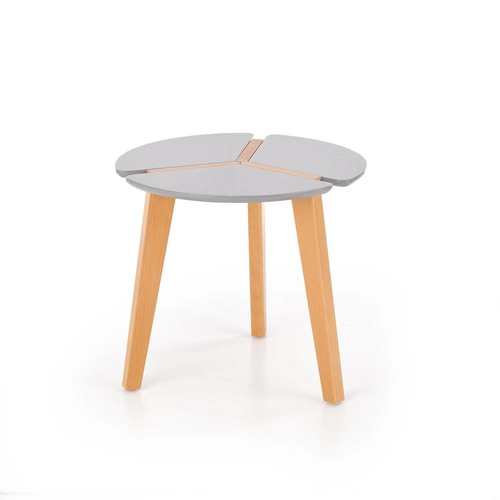 Konferenční stolek Zeta kulatý skandinávský dřevěný šedý do obýváku 50 cm