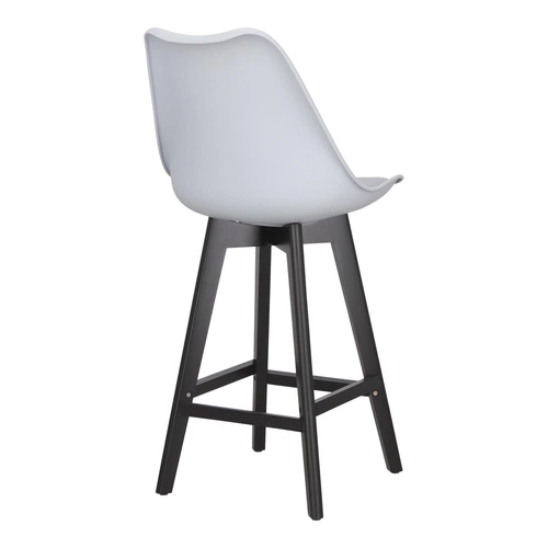 Barová židle Norden wood černá nízká PP šedá