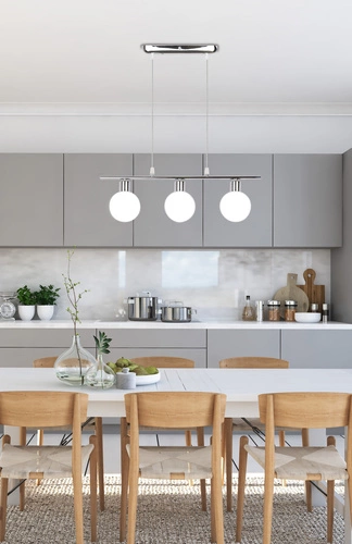 Závěsné svítidlo koule Oden moderní bílé skleněné do obýváku a ložnice 3bodové