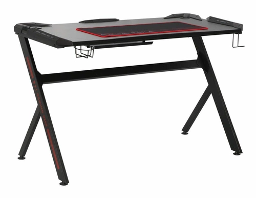Herní stůl Jayce černý moderní pro práci a hraní s držákem na nápoj Intesi 120x60 cm