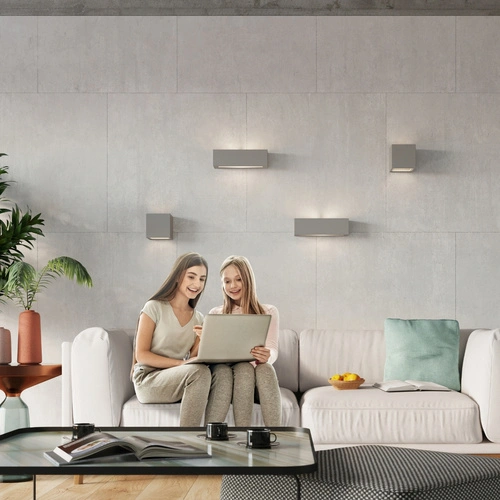 Keramická nástěnná lampa Vega šedá moderní do obýváku a ložnice