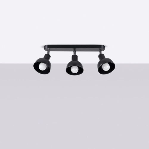 Stropní svítidlo ELBA 3 černé loftové kovové do obýváku a jídelny SOLLUX LIGHTING