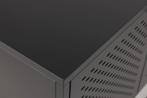 Komoda Newcastle II černá industriální kovová na nožkách 125 cm do obýváku Actona