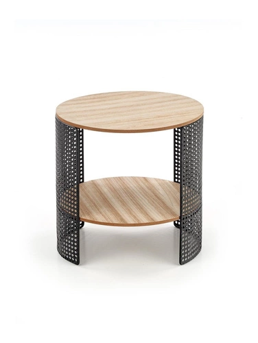 Konferenční stolek Collo kulatý loftový přírodní s kovovou podnoží 41 cm do obýváku Intesi