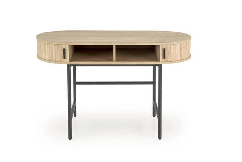 Psací stůl Bahli skandinávský moderní 120 cm přírodní s černými nohami Intesi