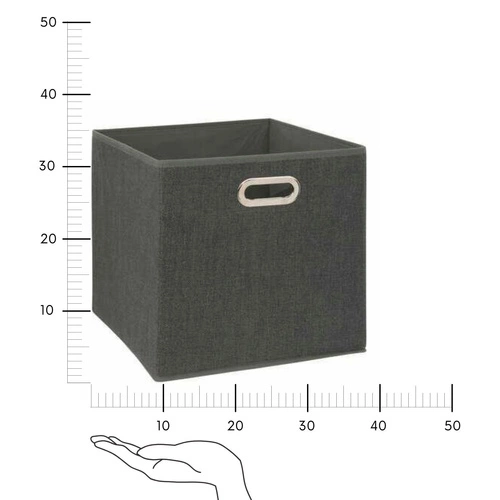 Látkový úložný box do regálu 31x31 cm šedý s úchytkou 5five simply smart moderní