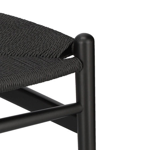 Dřevěná jídelní židle s područkami Wicker Color D2.DESIGN černá inspirovaná Wishbone