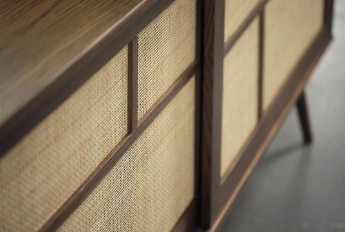 Komoda Barrali 180 cm kouřový dub boho se zásuvkami do obýváku