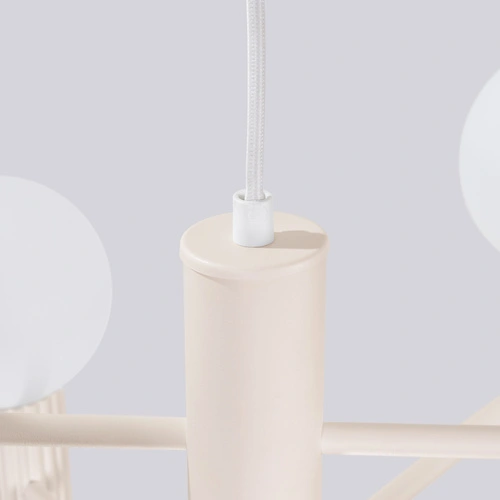 Moderní lustr HALO 6 béžový do obýváku a jídelny z hliníku