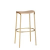 Moderní dřevěný barový stolička bez opěradla Trick wood 65 cm na zlatých nohách do kuchyně SCAB Design