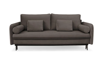 Rozkládací pohovka s úložným prostorem Diana, 3místná, skandinávský styl, hnědá, do obýváku