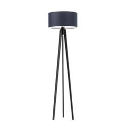 Stojací lampa tripod glamour MIAMI Lysne s tmavě modrým stínidlem, ebenová, do obývacího pokoje, na míru